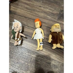Barni, Wilma, & Bamm Bamm Plush‎ 8" Doll Flintstones Bean Bag 1999 Warner Bros